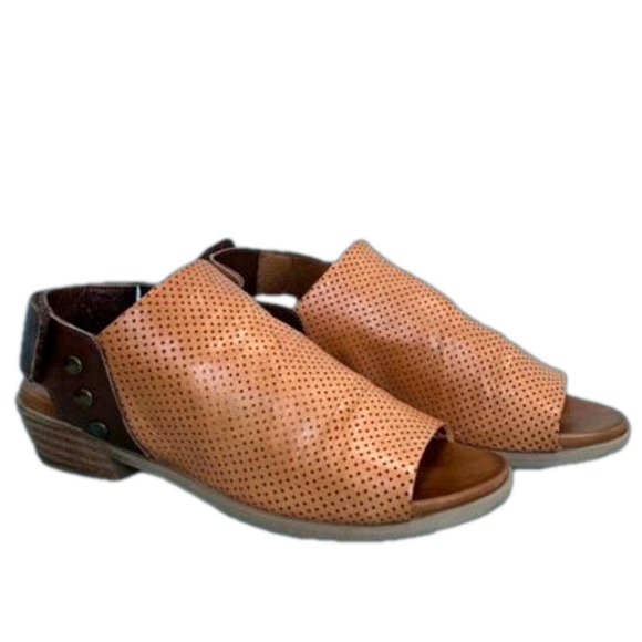 Spring Step Leather Rapture Slingback Sandals Camel/Brown - Picture 1 of 5